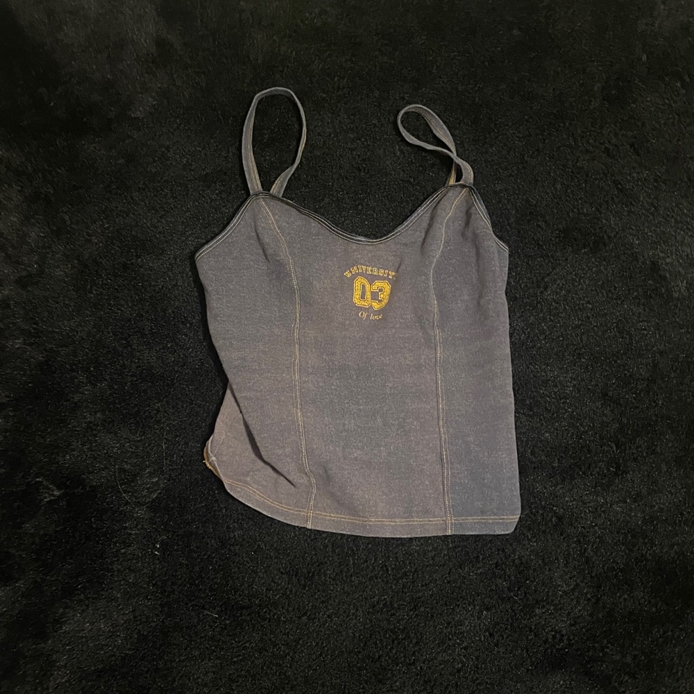 Vintage 03 Women's Charcoal Camisole with Yellow Logo